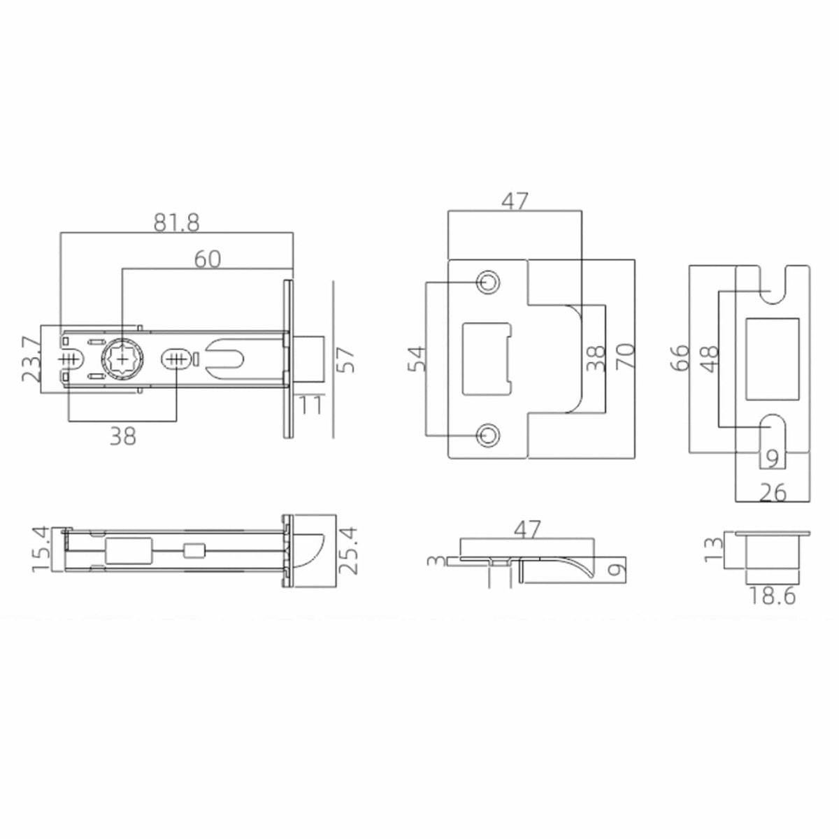 Solid Brass / Tubular Latch - Handle Shop Couture 